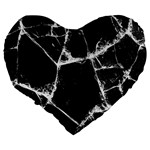 Dark Patch Art Crack Construction Large 19  Premium Heart Shape Cushions Back