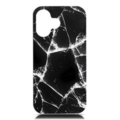 Dark Patch Art Crack Construction Iphone 16 Black Uv Print Pc Hardshell Case