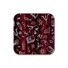 Abstract Pattern Background Rubber Square Coaster (4 Pack)