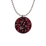 Abstract Pattern Background 1  Button Necklace Front