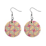 Abstract Pattern Design Scrapbooking Mini Button Earrings Front