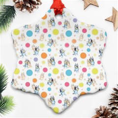 Bluey, Bluey Merch, Bluey Pattern, Bluey Bluey, Bingo, Bluey Design, Bluey Dog Snowflake Ornament (two Sides)
