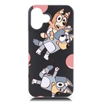 Bluey, Bluey merch, Bluey pattern, Bluey Bluey, bingo, Bluey design, bluey dog iPhone 16 Plus Black UV Print PC Hardshell Case Front