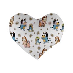 Bluey, Bluey Merch, Bluey Pattern, Bluey Bluey, Bingo, Bluey Design, Bluey Dog Standard 16  Premium Flano Heart Shape Cushions