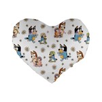 Bluey, Bluey merch, Bluey pattern, Bluey Bluey, bingo, Bluey design, bluey dog Standard 16  Premium Flano Heart Shape Cushions Front