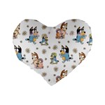 Bluey, Bluey merch, Bluey pattern, Bluey Bluey, bingo, Bluey design, bluey dog Standard 16  Premium Flano Heart Shape Cushions Back