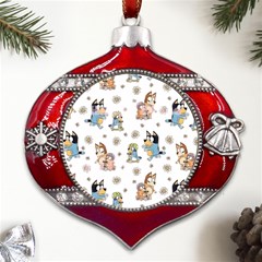 Bluey, Bluey Merch, Bluey Pattern, Bluey Bluey, Bingo, Bluey Design, Bluey Dog Metal Snowflake And Bell Red Ornament