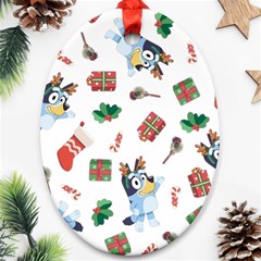 Bluey, Bluey Merch, Bluey Pattern, Bluey Bluey, Bingo, Bluey Design, Bluey Dog Ornament (oval)