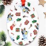 Bluey, Bluey merch, Bluey pattern, Bluey Bluey, bingo, Bluey design, bluey dog Ornament (Oval) Front