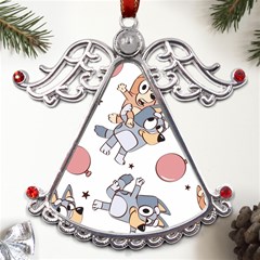 Bluey, Bluey Merch, Bluey Pattern, Bluey Bluey, Bingo, Bluey Design, Bluey Dog Metal Angel With Crystal Ornament