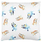 Bluey, Bluey merch, Bluey pattern, Bluey Bluey, bingo, Bluey design, bluey dog Large Cushion Case (Two Sides) Back