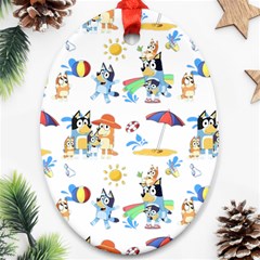 Bluey, Bluey Merch, Bluey Pattern, Bluey Bluey, Bingo, Bluey Design, Bluey Dog Oval Ornament (two Sides)