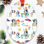 Bluey, Bluey merch, Bluey pattern, Bluey Bluey, bingo, Bluey design, bluey dog Oval Ornament (Two Sides) Back