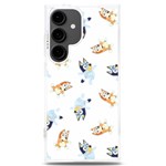 Bluey, Bluey merch, Bluey pattern, Bluey Bluey, bingo, Bluey design, bluey dog Samsung Galaxy S24 Plus 6.7 Inch TPU UV Case Front