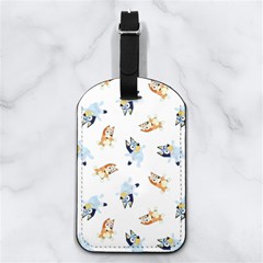 Bluey, Bluey Merch, Bluey Pattern, Bluey Bluey, Bingo, Bluey Design, Bluey Dog Nappa Leather Luggage Tag Rectangle