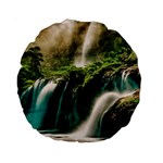 Waterfall Rocks Jungle Forest Standard 15  Premium Round Cushions Back