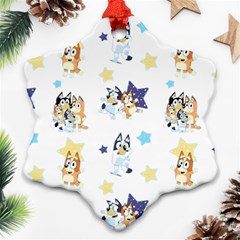 Bluey, Bluey Merch, Bluey Pattern, Bluey Bluey, Bingo, Bluey Design, Bluey Dog Snowflake Ornament (two Sides)