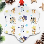 Bluey, Bluey merch, Bluey pattern, Bluey Bluey, bingo, Bluey design, bluey dog Snowflake Ornament (Two Sides) Back