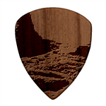 Mountains Trees Forest Square Wood Guitar Pick Holder Case And Picks Set Pick