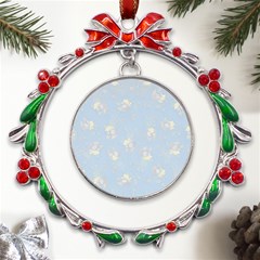 Bluey, Bluey Merch, Bluey Pattern, Bluey Bluey, Bingo, Bluey Design, Bluey Dog Metal X mas Wreath Ribbon Ornament