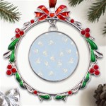 Bluey, Bluey merch, Bluey pattern, Bluey Bluey, bingo, Bluey design, bluey dog Metal X mas Wreath Ribbon Ornament Front