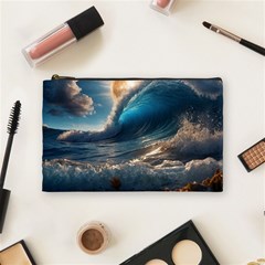 Ocean Sea Waves Cosmetic Bag (medium)