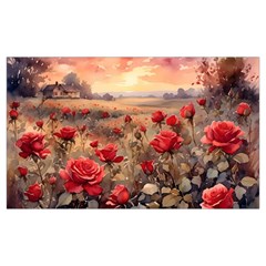Roses Flower Field Sunset Nature 20 x12  Lumbar Throw Cushion Case (two Sides)