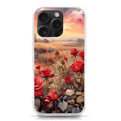 Roses Flower Field Sunset Nature Iphone 15 Pro Tpu Uv Print Case