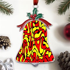 Rby 127 Metal Holly Leaf Bell Ornament