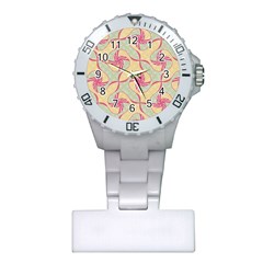 Abstract Pattern Design Scrapbooking Plastic Nurses Watch
