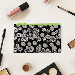 Mid Century Retro Floral 1970s 1960s Pattern 86 Cosmetic Bag (xs)