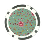 Mid Century Retro Floral 1970s 1960s Pattern 79 Poker Chip Card Guard Front