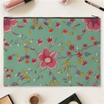 Mid Century Retro Floral 1970s 1960s Pattern 79 Cosmetic Bag (XXXL) Back