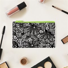 Mid Century Retro Floral 1970s 1960s Pattern 73 Cosmetic Bag (xs)