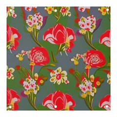 Mid Century Retro Floral 1970s 1960s Pattern 83 Banner And Sign 3  X 3 