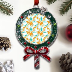 Design Pattern Seamless Tropical Metal X mas Lollipop With Crystal Ornament