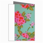 Mid Century Retro Floral 1970s 1960s Pattern 81 Greeting Card Right