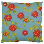 Mid Century Retro Floral 1970s 1960s Pattern 78 Large Cushion Case (One Side) Front