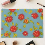 Mid Century Retro Floral 1970s 1960s Pattern 78 Cosmetic Bag (XXL) Back