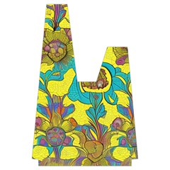 Mid Century Retro Floral 1970s 1960s Pattern 60 Japanese Wrist Knot Bag
