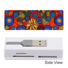 Mid Century Retro Floral 1970s 1960s Pattern 69 Memory Card Reader (stick)