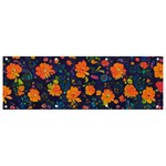 Mid Century Retro Floral 1970s 1960s Pattern 61 Banner and Sign 9  x 3  Front
