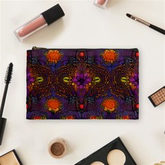 Mid Century Retro Floral 1970s 1960s Pattern 67 Cosmetic Bag (medium)