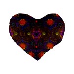 Mid Century Retro Floral 1970s 1960s Pattern 67 Standard 16  Premium Flano Heart Shape Cushions Front