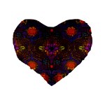 Mid Century Retro Floral 1970s 1960s Pattern 67 Standard 16  Premium Flano Heart Shape Cushions Back