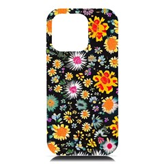 Mid Century Retro Floral 1970s 1960s Pattern 57 Iphone 16 Pro Max Black Uv Print Pc Hardshell Case