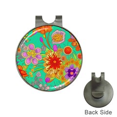 Mid Century Retro Floral 1970s 1960s Pattern 58 Hat Clips With Golf Markers