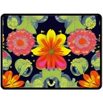Mid Century Retro Floral 1970s 1960s Pattern 54 80  x 56  Two Sides Fleece Blanket (Large) 80 x60  Blanket Back