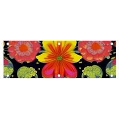 Mid Century Retro Floral 1970s 1960s Pattern 54 Banner And Sign 6  X 2 