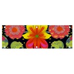 Mid Century Retro Floral 1970s 1960s Pattern 54 Banner and Sign 6  x 2  Front